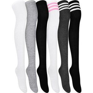 Motarto 6 Pairs Over Knee Thigh Socks Knee-High Warm Stocking Women Boot Sock Le